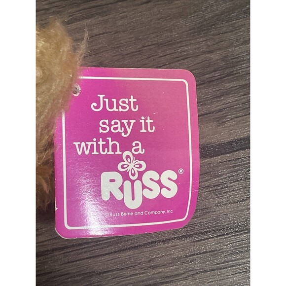 Vintage Russ Caress Soft Pet Bear Bentley Jr. New - Picture 3 of 8